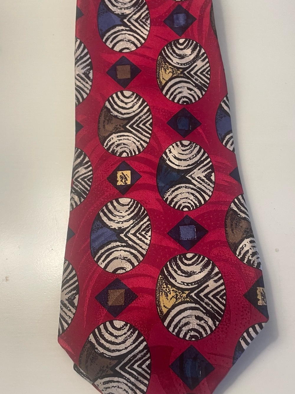 Robert Talbott Studio Tie Silk with Oval Circles  4 inches Vintage USA